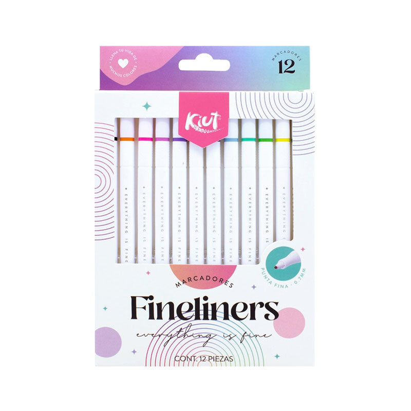 Plumón Ultra Fino Fineliners Caja/12 Piezas KIUT NORMA