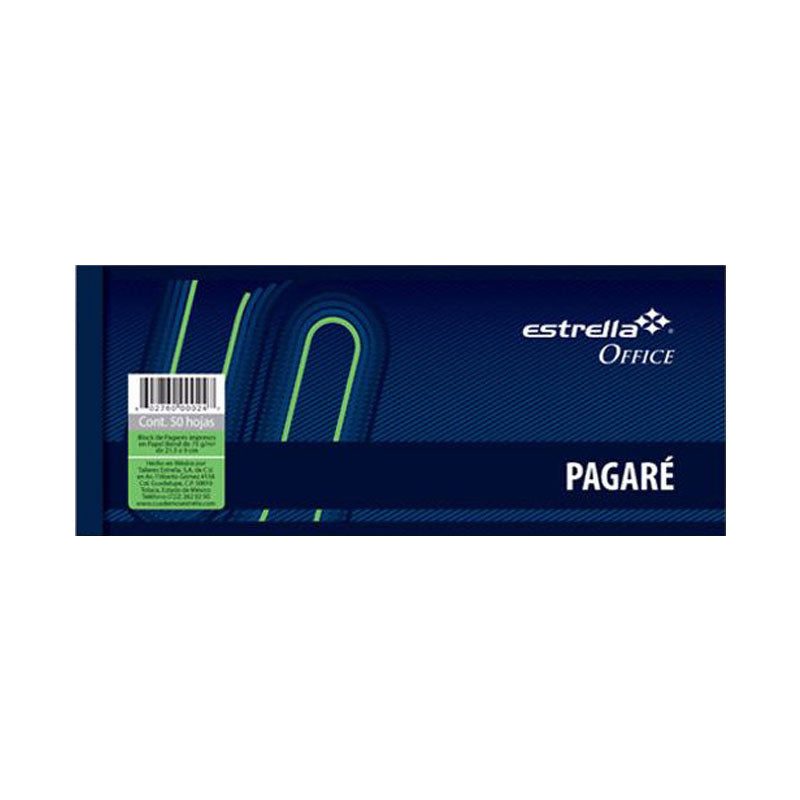 Block Pagare 50 hojas Estrella