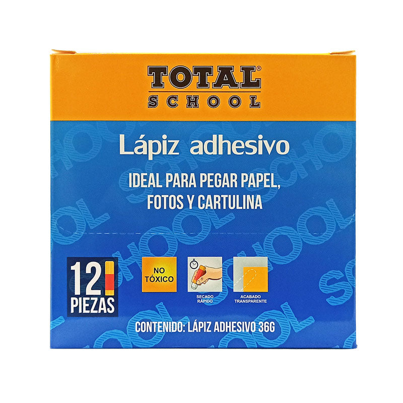 Lápiz Adhesivo Blanco 36 grs 12 piezas Total School