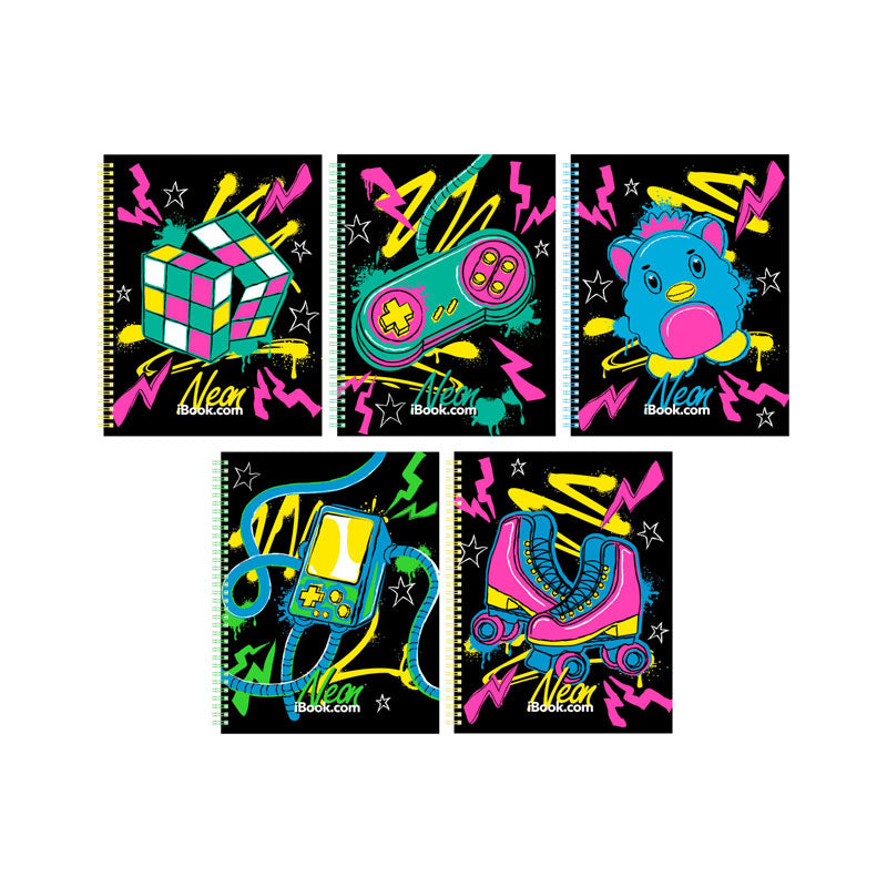 Cuaderno Profesional Doble Arillo Raya 100 hjs Neon Comic IBook