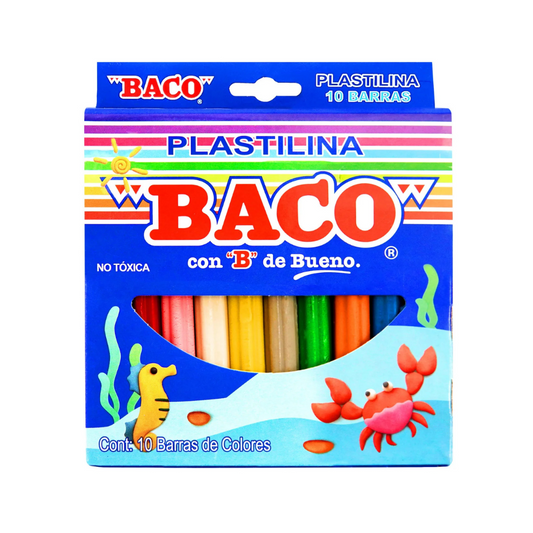 Plastilina Barritas Colores 10 piezas BACO