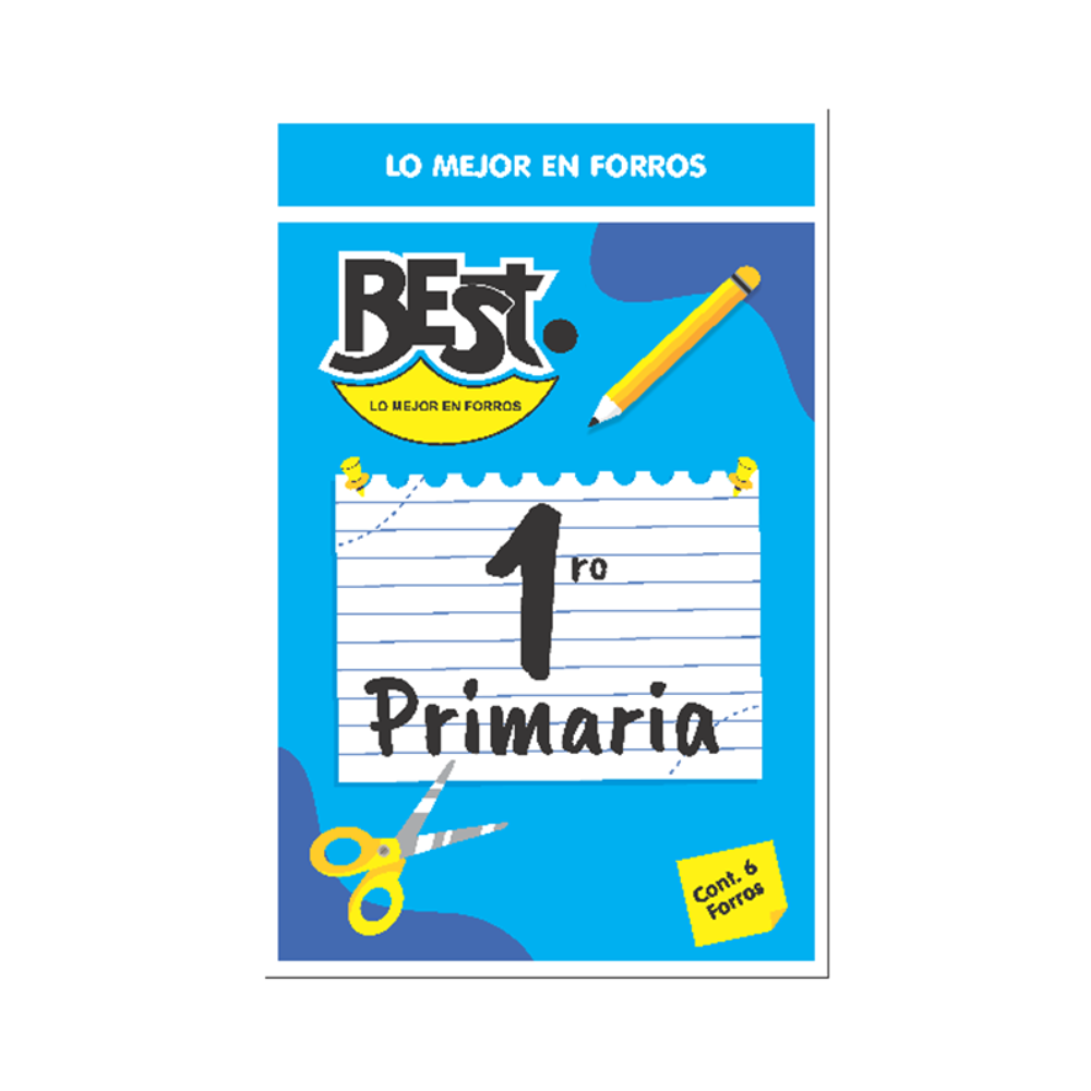 Forro Escolar Primaria 1ro 6 piezas Best