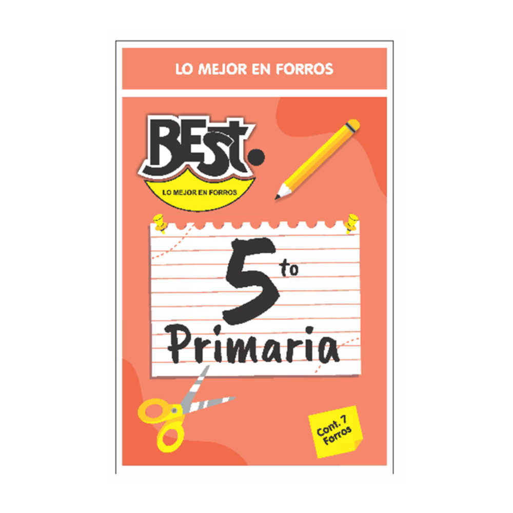 Forro Escolar Primaria 5to 7 piezas Best