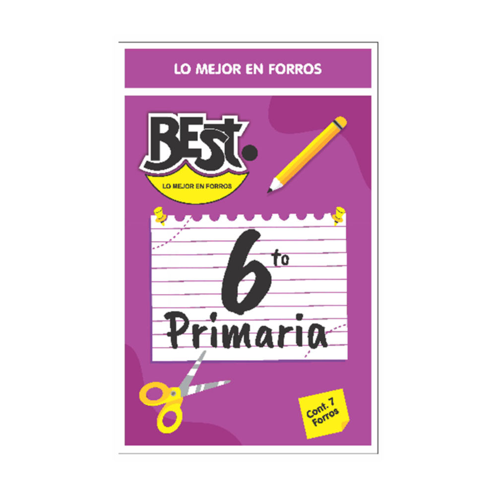 Forro Escolar Primaria 6to 7 piezas Best
