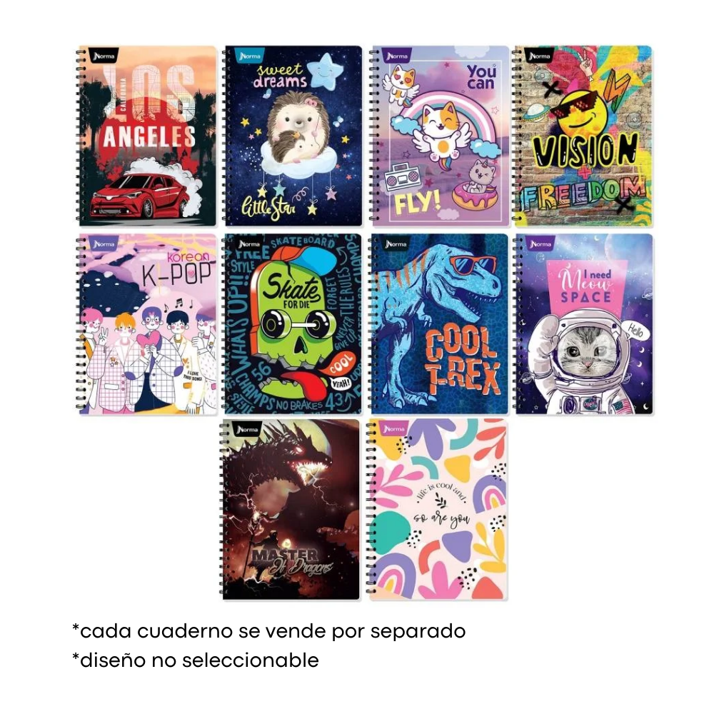 Cuaderno Profesional Doble Arillo Cuadro Grande 100 hjs Basic Norma