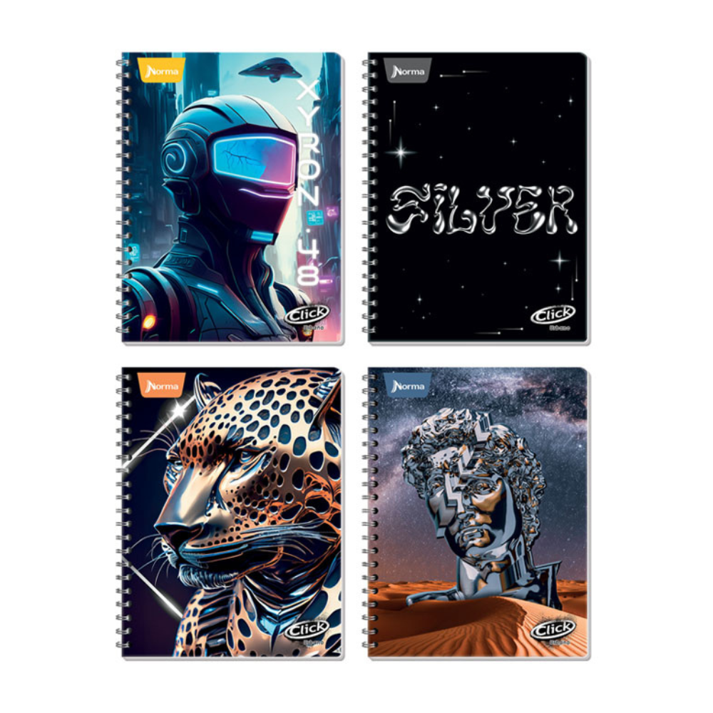 Cuaderno Profesional Doble Arillo Cuadro Grande 100 hjs Click Urban Norma