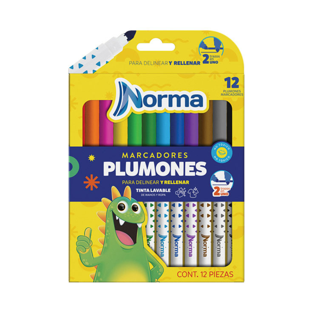 Marcador Lavable Surtido 12 piezas Norma