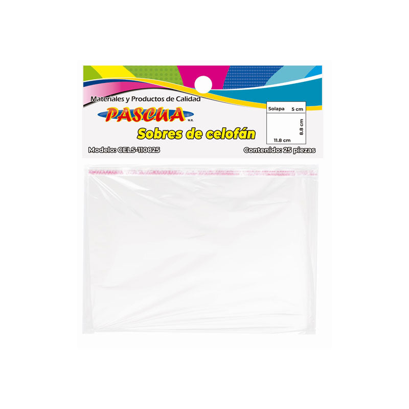 Paquete de Bolsas de Celofán 25 piezas 11.8 x 8.8 cm Pascua