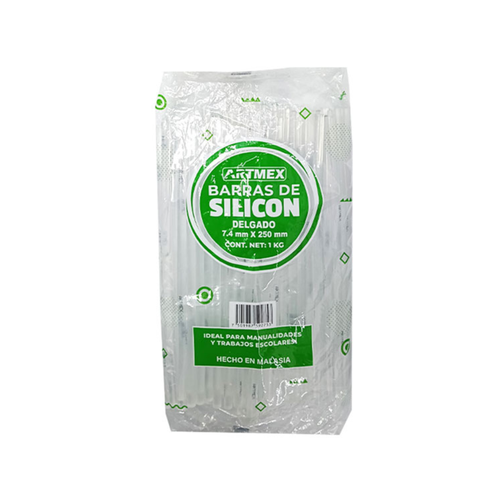 Silicon Barra Transparente Delgado 1kg 7.4 x 25 cm ARTMEX