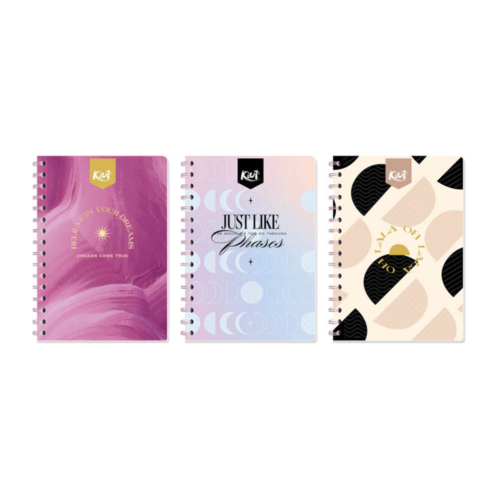 Cuaderno Frances Doble Arillo Pasta Dura Raya 140 hojas Kiut