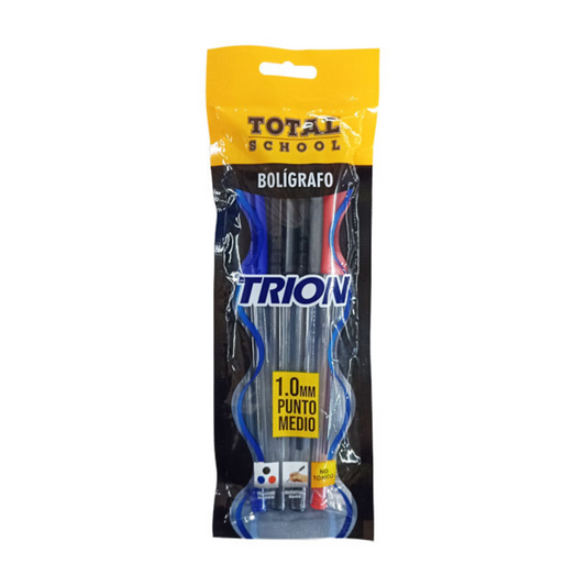 Bolígrafo Punto Medio Surtido Básico 4 piezas Trion Total School