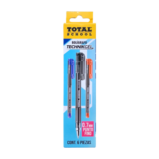 Bolígrafo Gel Surtido Básico 6 Technik Gel Total School