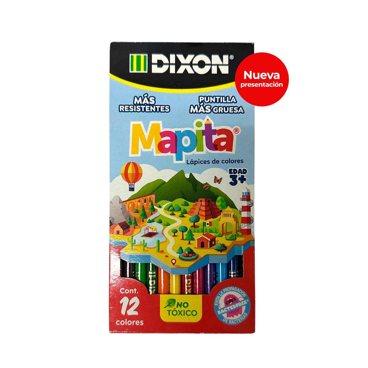 Colores Largos Redondos C/12 piezas Mapita Dixon