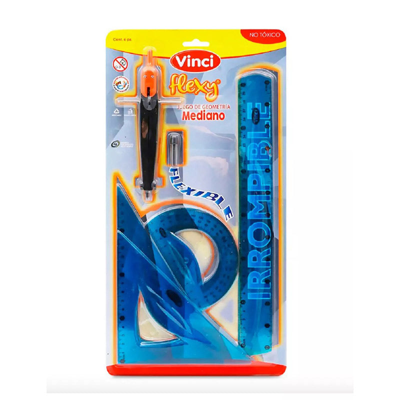 Juego Geometría Vinci Flexi Mediano Surtido 5 piezas Dixon