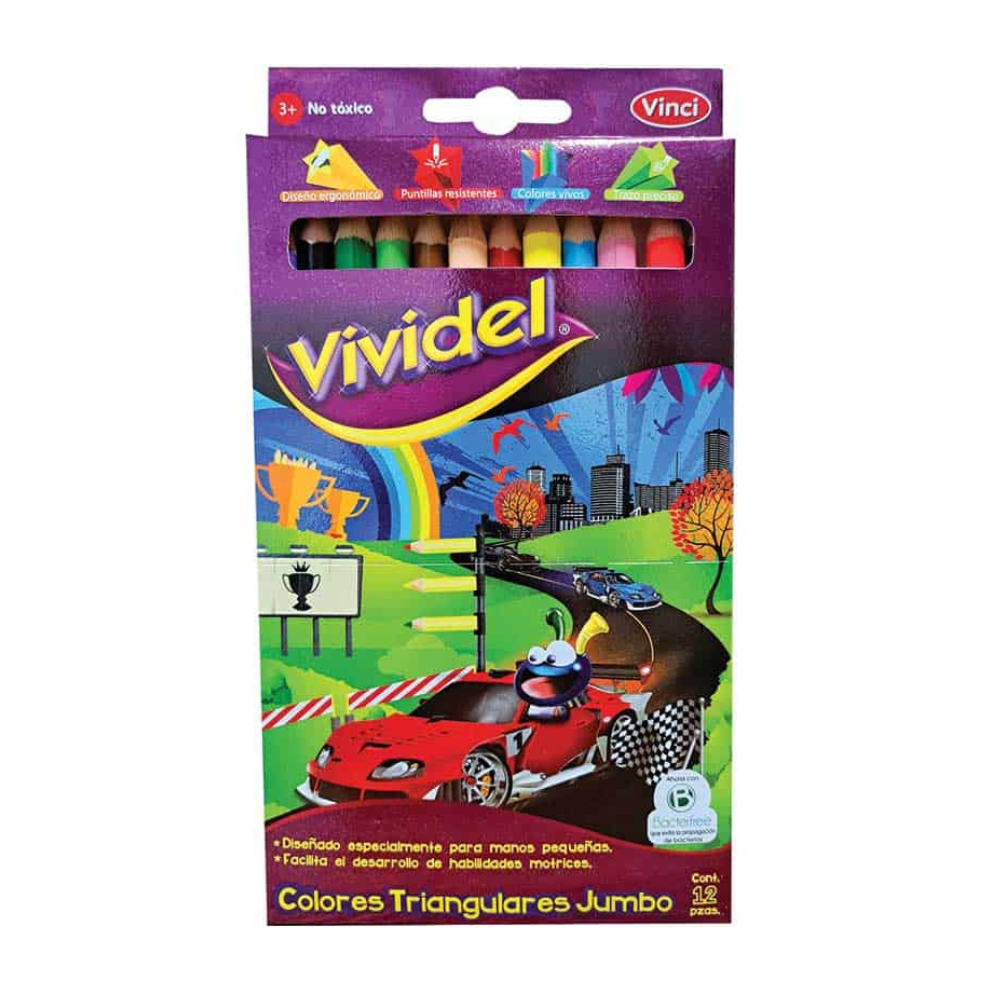 Colores Largos Triangulares 12 piezas Jumbo Vividel Dixon