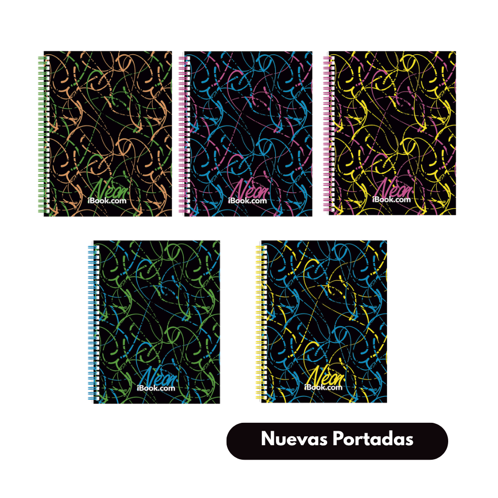 Cuaderno Profesional Doble Arillo Cuadro Grande 100 hjs Neón IBook