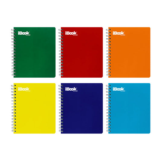 Cuaderno Francés Pasta Dura Doble Arillo Cuadro Grande 100 Hojas iBook Clásico