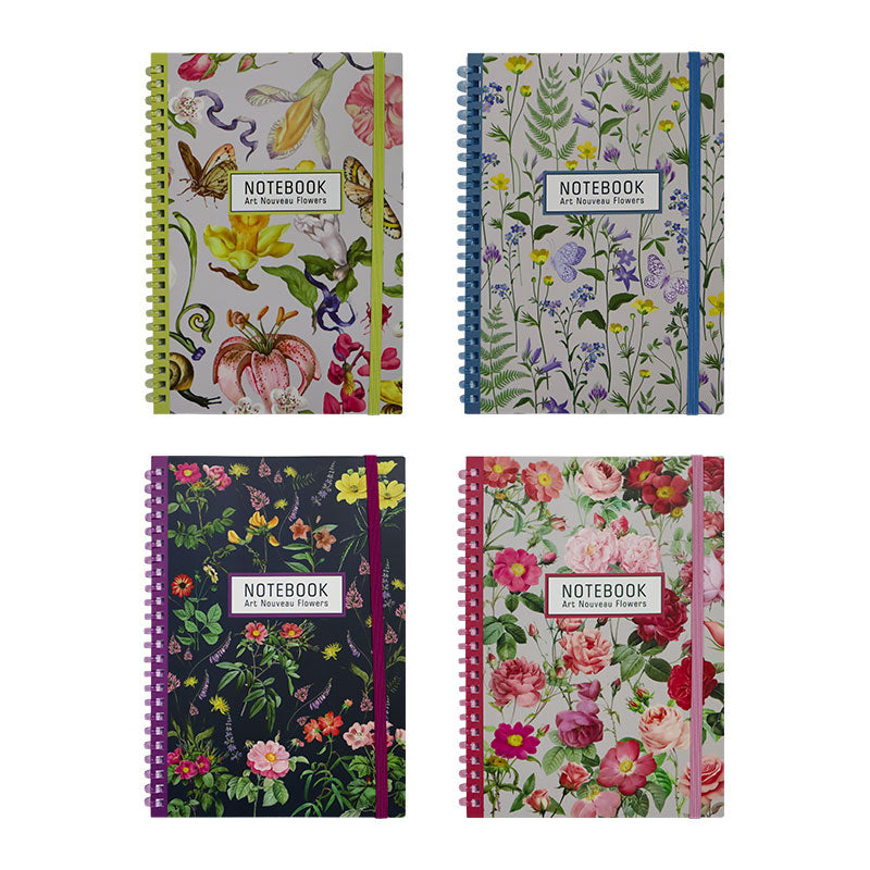 Cuaderno Espiral Suave Forma Francesa Cuadro Grande 80 hojas Flores IBook