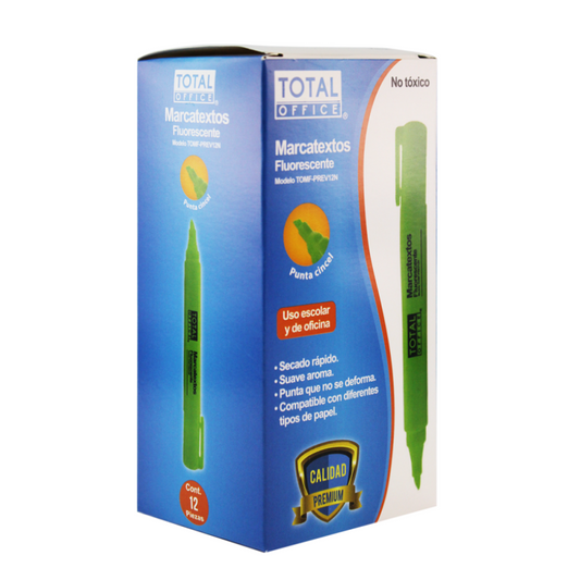 Marcatextos Premium Verde 12 piezas Total Office