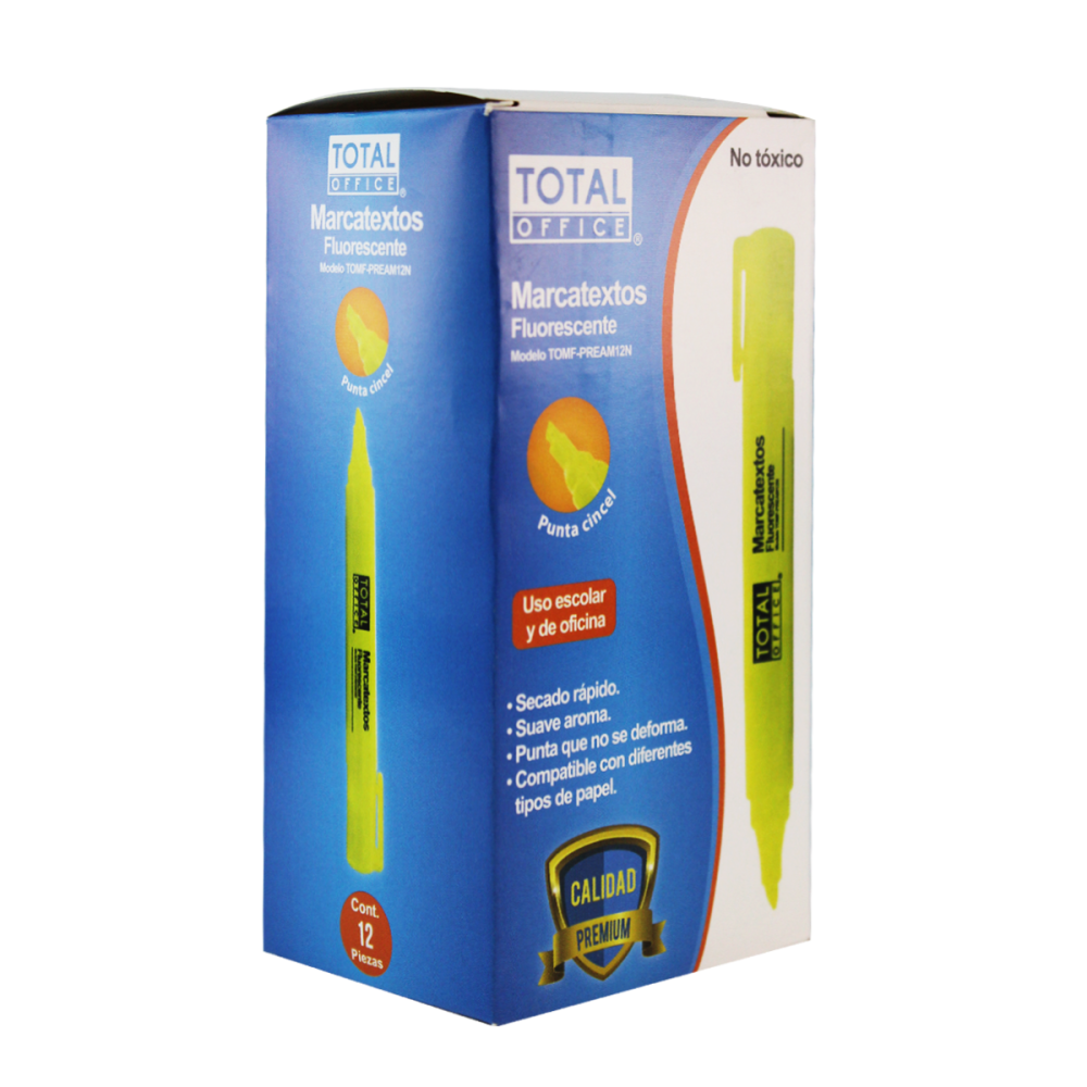 Marcatextos Premium Amarillo 12 piezas Total Office