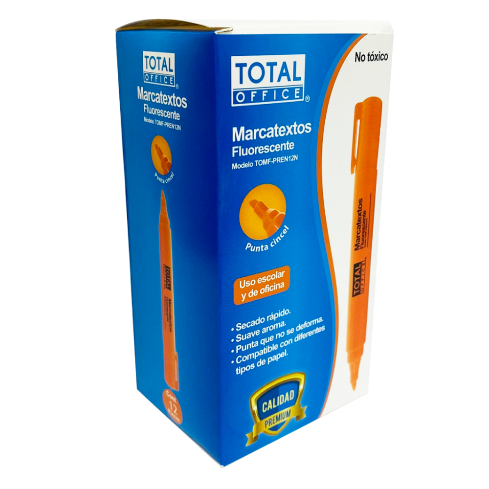 Marcatextos Premium Naranja 12 piezas Total Office