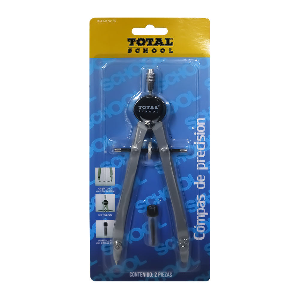 Compas Precisión Metálico B Largo Blíster Total School