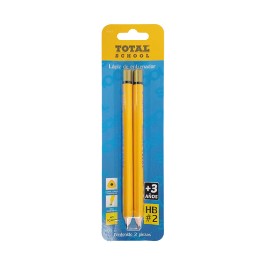 Lápiz Grafito Triangular #2 Entrenador Blíster 2 piezas Total School