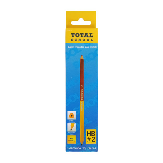 Lápiz Bicolor Delgado Grafito Rojo 12 piezas Total School
