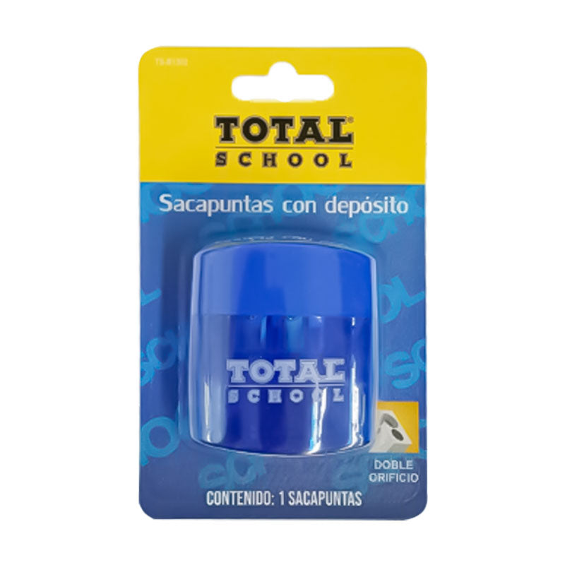 Sacapuntas Escolar con Deposito 2 Orificios Redondo Total School