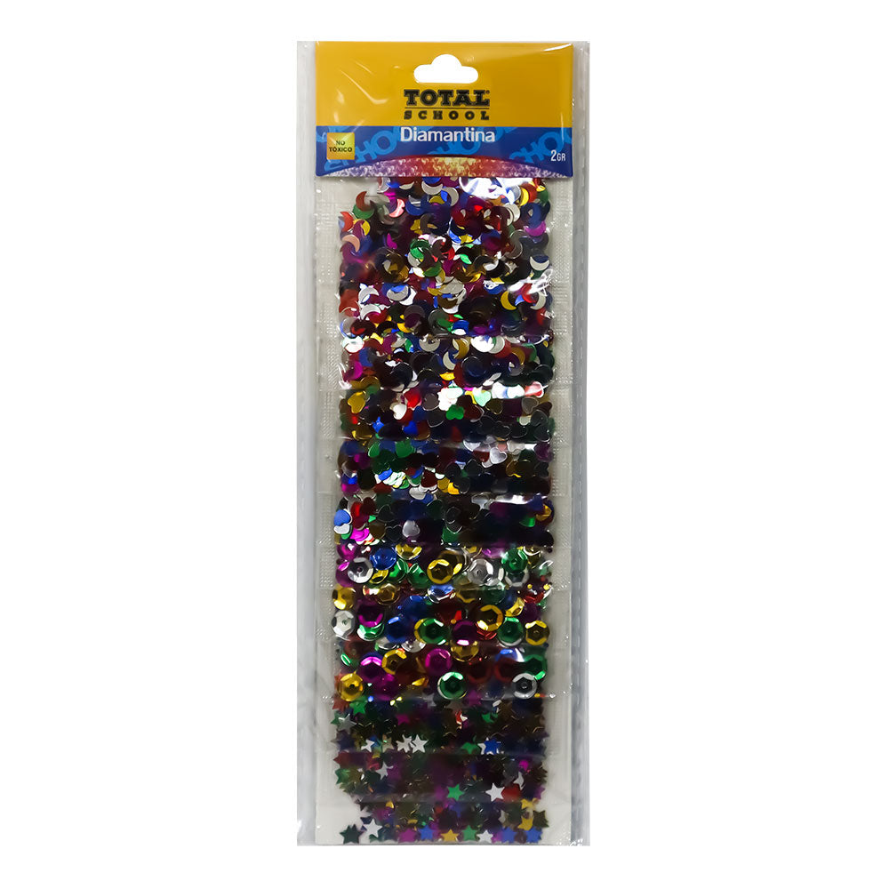 Diamantina Figuras Surtidas Blíster 12 piezas Total School