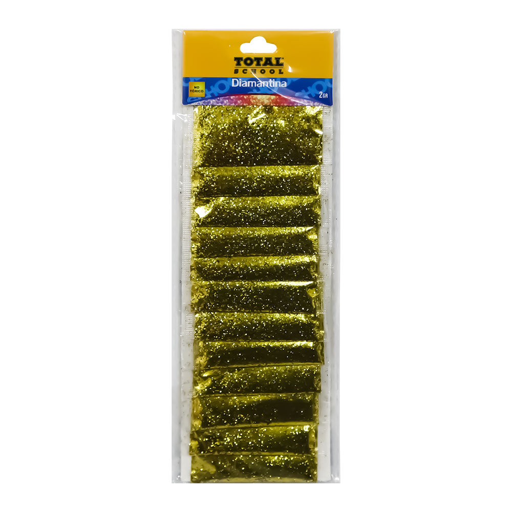 Diamantina Fina Dorado Blíster 12 piezas Total School