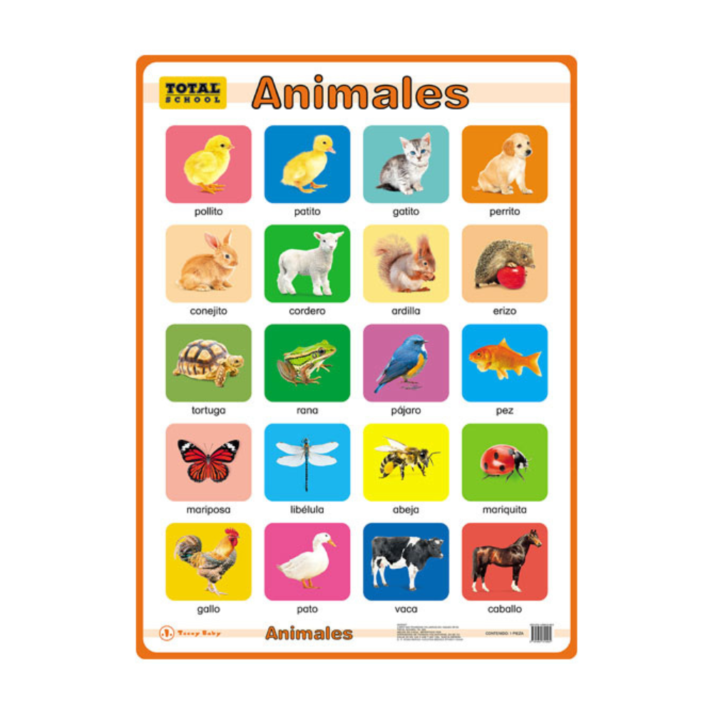 Mural Aprendiendo Los Animales 52 x 38 cm Total School