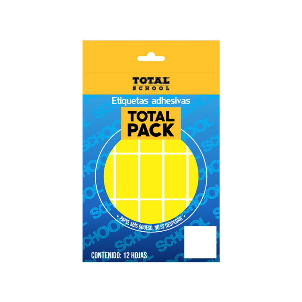 Etiqueta Adhesiva Amarilla #24 32 x 64mm Total School