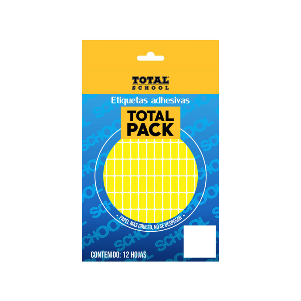 Etiqueta Adhesiva Amarilla #4 8 x 20mm Total School