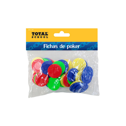 Fichas para Póker Plástico Surtido 31 mm 40 piezas Total School