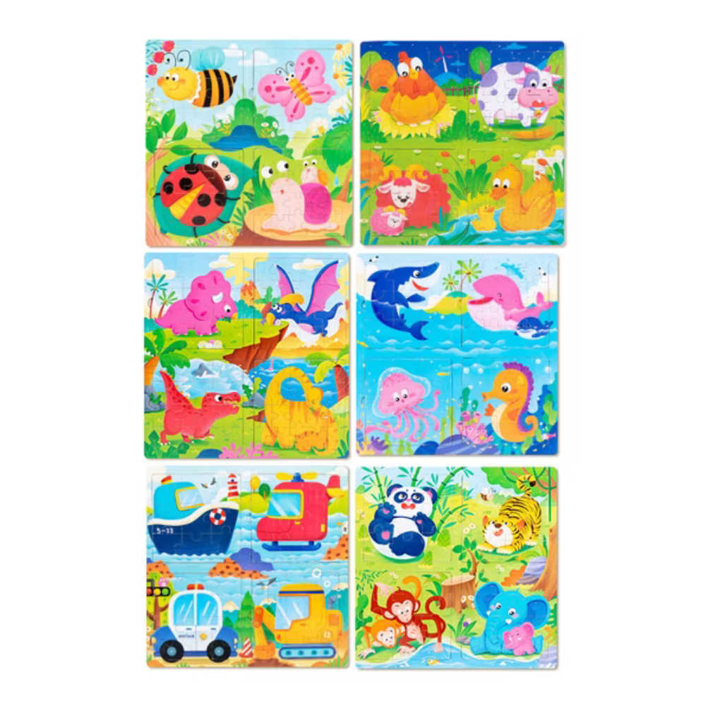 Rompecabezas de Madera 4 en 1 Varios Diseños Total School