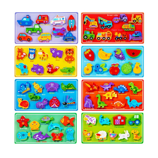 Rompecabezas de Madera Varias Figuras Total School