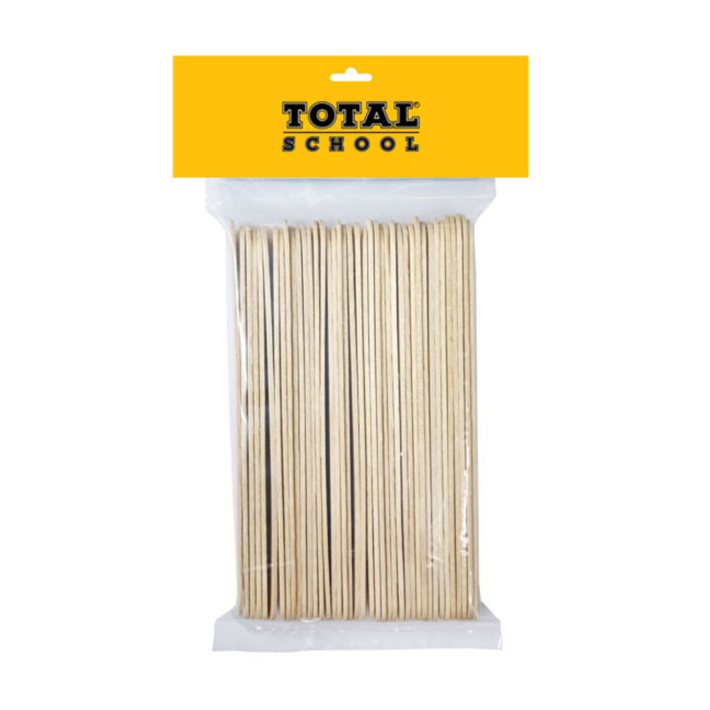 Abatelenguas Madera 50 piezas 15cm Total School