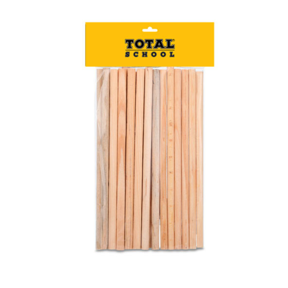Palitos de Madera 60 piezas 15 x 5 cm Total School