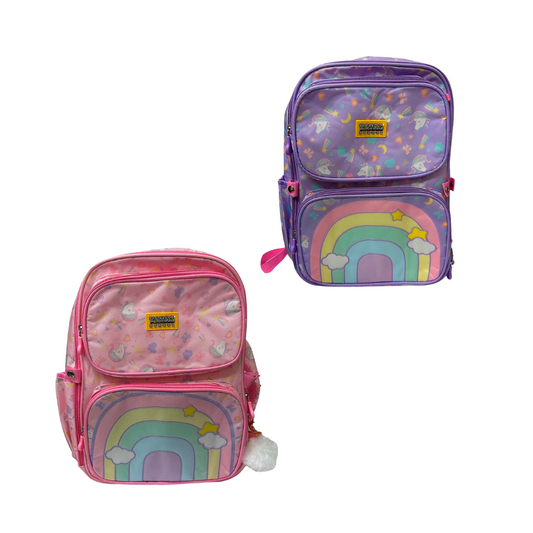 Mochila Escolar Arcoiris Colores Pastel Total School