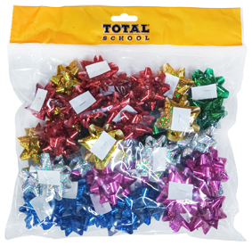 Moño de Regalo Rehilete Brillante 1 x 5.5cm 50 piezas Varios Colores Total School
