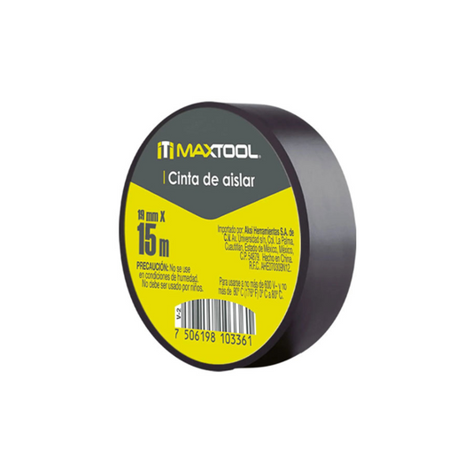 Cinta de Aislar Negro 19mm x 15mts MaxTool