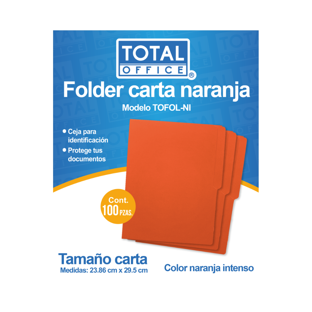 Folder Carta Naranja Intenso 1 pieza Total Office