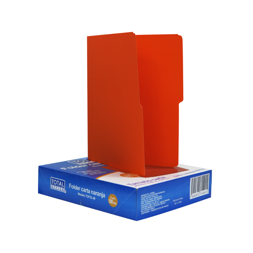 Folder Carta Naranja Intenso 1 pieza Total Office