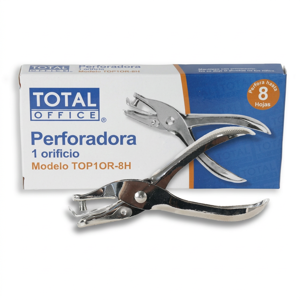Perforadora 1 Orificio 8 Hojas TOTAL OFFICE