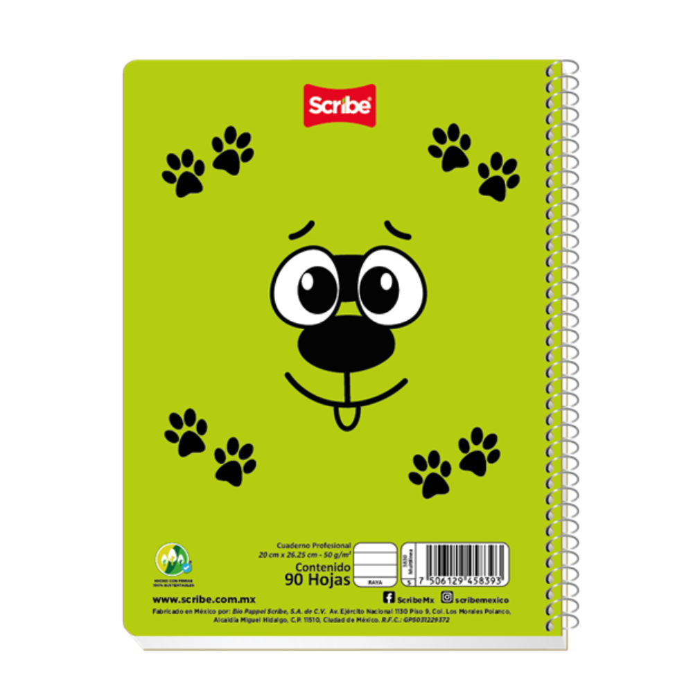 Cuaderno Profesional Espiral Cuadro Grande 90 hojas Multilinea Scribe