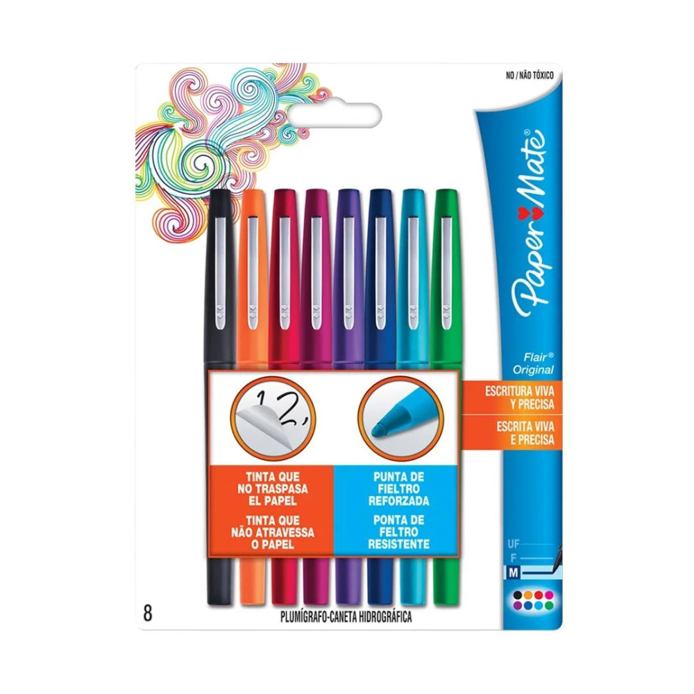 Plumón Delgado Surtido 8 piezas Blíster Flair Newell