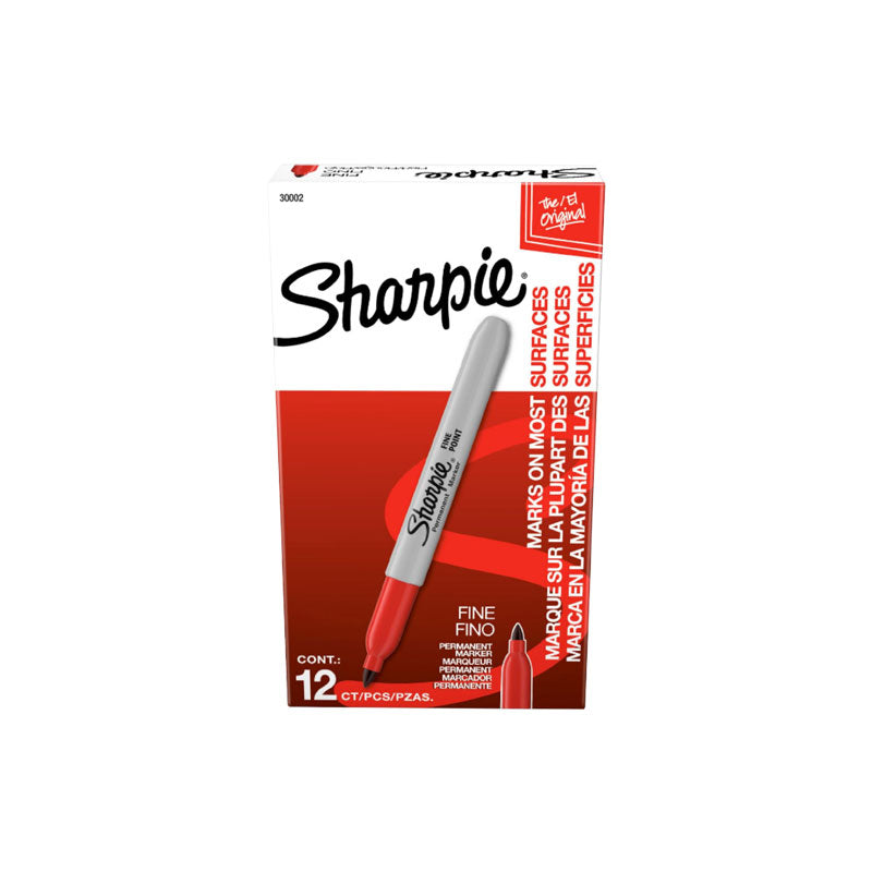 Marcador Permanente Punta Fina Roja 12 piezas Sharpie