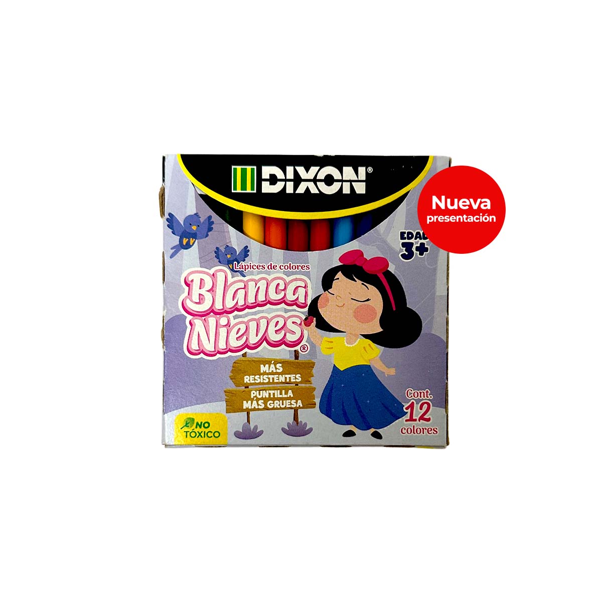 Colores Cortos Redondos C/12 piezas Blanca Nieves Dixon