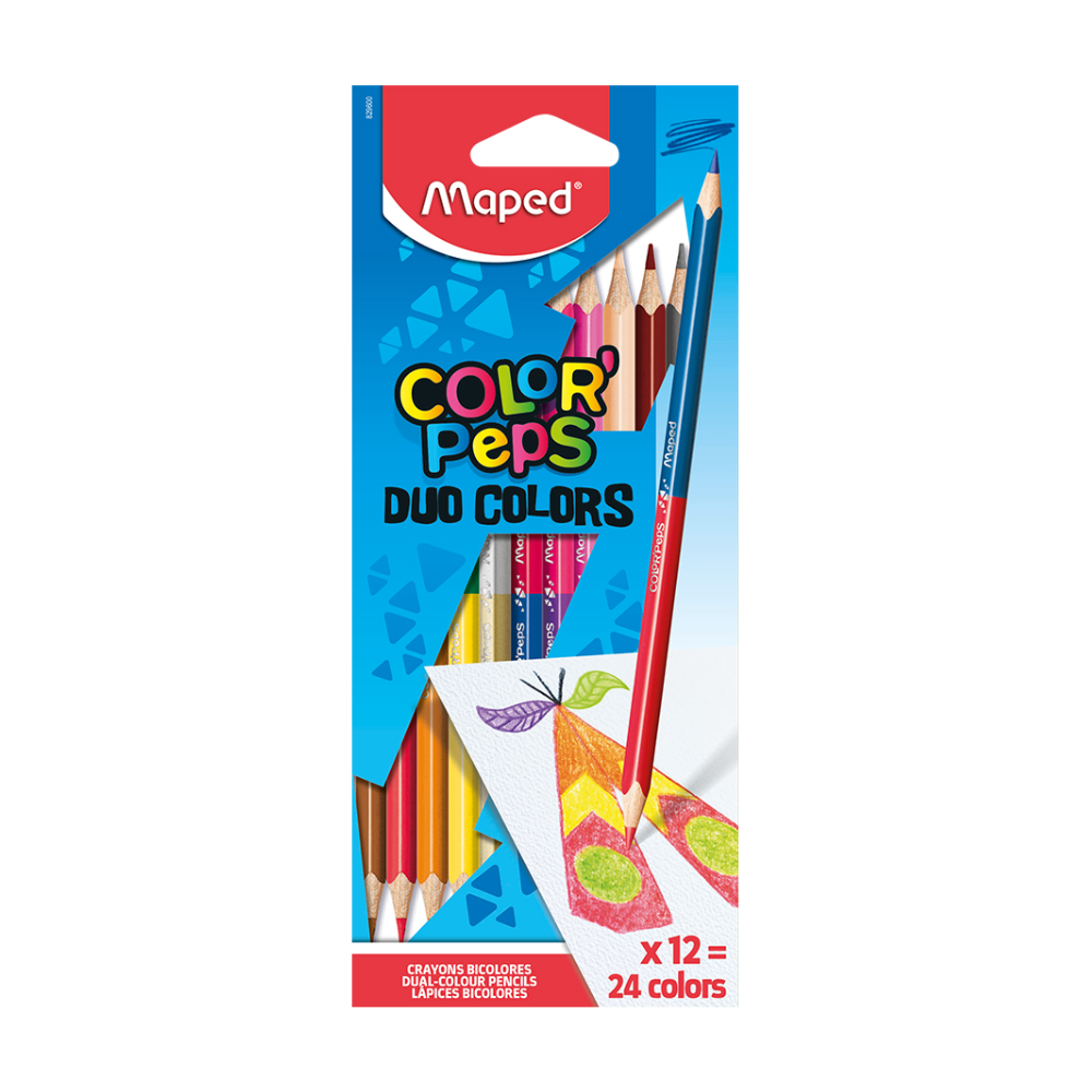 Colores Largos Redondos Dobles 12 piezas Colorpeps Maped